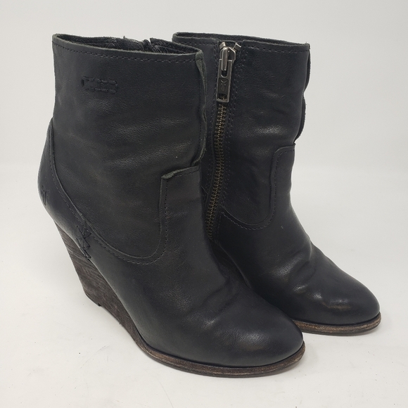 Frye Cece Artisan short wedge boot Black Size 8.5 - Picture 3 of 9